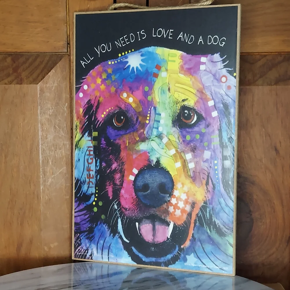 Wooden Golden Retriever Sign. B